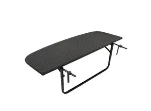 DEGAMO Balkonhängetisch 120x40cm, Metall + Polyrattan schwarz