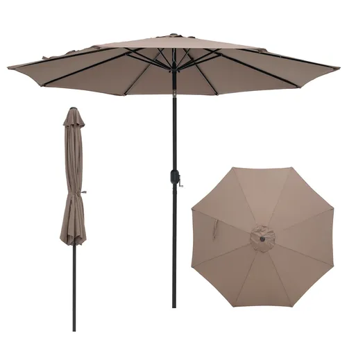COSTWAY Sonnenschirm Gartenschirm, 30° neigbar mit Kurbel und UV-Schutz - Ideal für entspannte Stunden im Freien! Der 3m große Sonnenschirm mit neigbarem Dach sorgt für individuellen Schatten und ist dank stabiler Konstruktion und wasserabweisendem Material perfekt für den Garten oder die Terrasse.