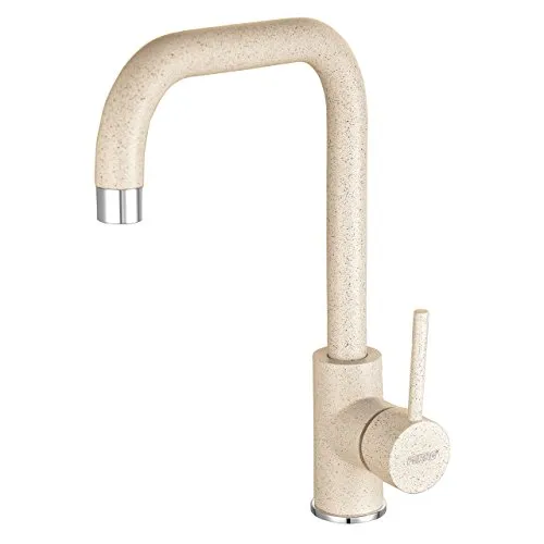 Hohe Beige Granitarmatur Sandfarbene Küchenarmatur Spültischarmatur schwenkbarer Küchen Wasserhahn - Modell FLORENZ