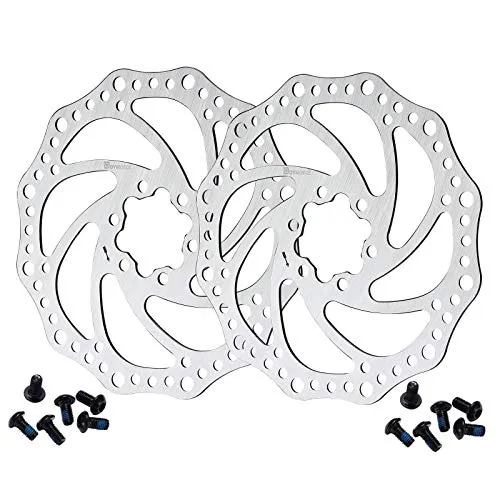 Dymoece 2 Stück Fahrrad Bremsscheibe mit 12 Schrauben 140 mm / 160 mm / 180 mm / 203 mm für MTB Mountain Rennrad
