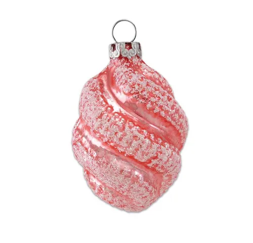 Thüringer Glasdesign Christbaumschmuck Christbaumschmuck gedrehtes Ei lachs 6cm