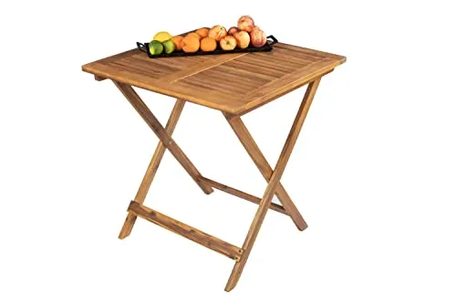 SAM Gartentisch Camelia – Klapptisch aus massivem Akazienholz, 70x70 cm - Esstisch aus hochwertigem Akazienholz, klappbar für platzsparende Lagerung, ideal für Balkon, Terrasse und Garten, pflegeleicht und wetterbeständig.