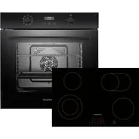 Respekta A-SET7007700 Backofen mit Glaskeramikkochfeld - Backofen-Set mit 80L Volumen, 8 Beheizungsarten und TouchControl. Ideal für kreative Kochabenteuer in Ihrer Küche.