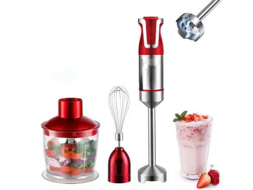 Royalty Line Stabmixer 3-in-1-Stabmixer Pürierstab Zerkleinerer Mixstab rot Royalty Line