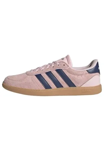 adidas Women's Breaknet Sleek Schuh - Clear Pink/Dark Blue/Gum 36 - Damen-Sneaker mit regulärer Passform, aus hochwertigem Leder und Synthetik, ideal für den stylischen Alltag.