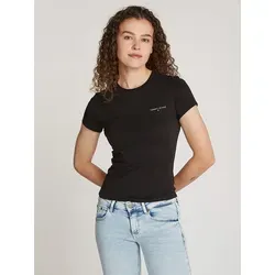 TOMMY JEANS Shirt in Schwarz - XL, stilvoll und bequem - Shirts aus 100% Baumwolle mit Rundhals-Ausschnitt und geradem Schnitt, ideal für lässige Outfits und jeden Tag.