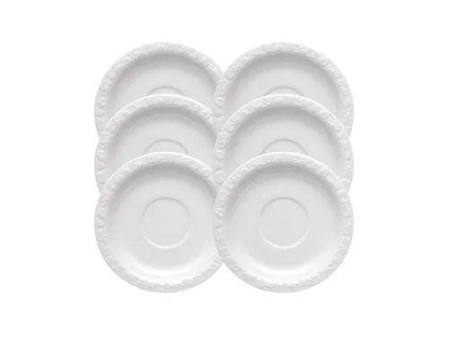 Rosenthal Geschirr-Set Maria Weiss Tee-Untertasse 16 cm Set6, Porzellan - Elegante Teeuntertassen aus hochwertigem Porzellan, ideal für stilvolle Teestunden. Set bestehend aus 6 Untertassen, perfekt für den täglichen Gebrauch oder besondere Anlässe.
