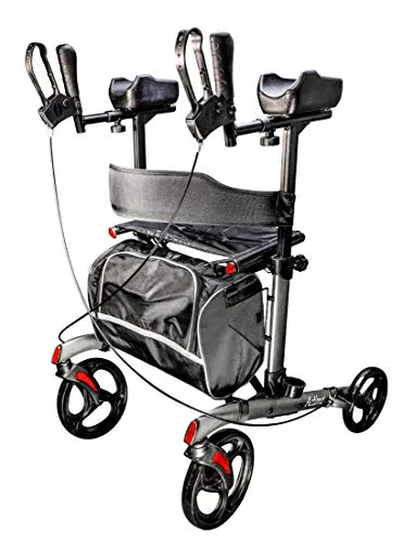 FabaCare Arthritis Rollator Actimo Arthro, faltbarer Arthritisrollator, höhenverstellbare Unterarmauflagen,Tasche, Rückengurt, bis 136 kg