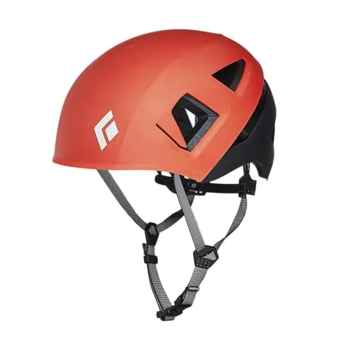 Black Diamond Capitan Kletterhelm - Größe 53-59CM, rot - Kletterhelm in auffälligem Rot, extrem strapazierfähig mit seitlichem und hinterem Schutz für maximale Sicherheit beim Klettern.