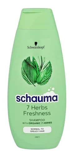 Schauma 7 Herbs Shampoo 400ml - Kräutershampoo für fettiges und normales Haar mit 7 natürlichen Extrakten. Reinigt sanft, pflegt intensiv und verleiht frischen Glanz. Ideal für geschmeidiges, gesund aussehendes Haar.