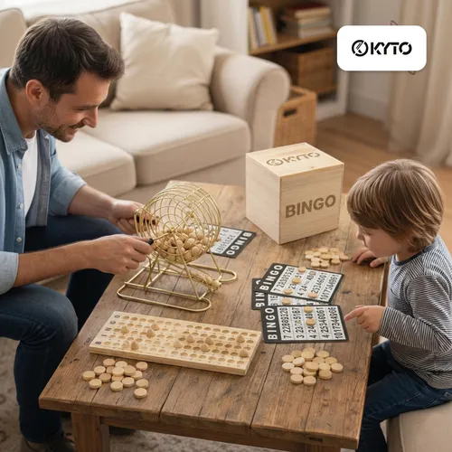 Kyto Bingo Deluxe Holzbox mit 150 Chips und 75 Kugeln