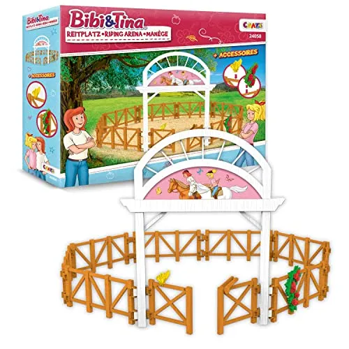 Craze Bibi und Tina Reitarena für Pferdefiguren Spielset Martinshof Pferdeset Pferde Mädchen Geschenk Spielwelt Bibi und Tina Spielzeug ab 3 Jahre Riding Arena 24058