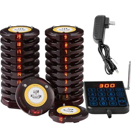 Produktbild VEVOR Kabelloses Pager-System mit 20 Anrufbeantwortern