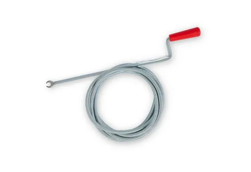 EBERTH Rohrreinigungsspirale 3m lang und Ø 9mm, effektive Abfluss Spirale für Rohre ab Ø 40mm, L: 300 cm, ∅ 9 mm, krallenförmiger Bohrkopf mit Ø 20mm, Rohrreiniger Abflussreiniger