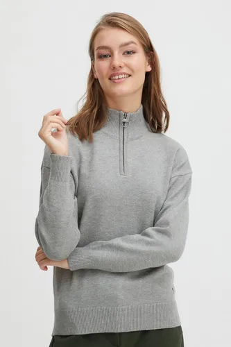 OXMO OXRita Damen Strickpullover Troyer Grobstrick - Pullover für Damen, hochwertiger Viskose-Mix für angenehmen Tragekomfort und nachhaltige Produktion, ideal für Freizeit und Büro.