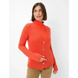 Brax Cardigan Style Strickjacke in Orange-Rot (S) - Strickjacke aus hochwertiger Materialkombination mit 44% Polyamid, 28% Alpaka und 28% Wolle, ideal für stilvolle Layering-Looks.