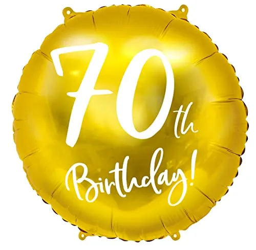 Luftballon 70. Geburtstag Ballon 70 Gold Folienballon 70 Luftballon 70th Birthday Deko 70. Geburtstag Frauen Männer Folienluftballon 45cm Heliumballon Zahl 70
