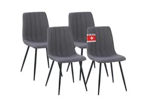 Albatros GARDA Esszimmerstuhl 4er Set anthrazit - Stühle im modernen Retro-Look, robust und pflegeleicht mit dicker Polsterung für höchsten Sitzkomfort – perfekt für stilvolle Esszimmer.
