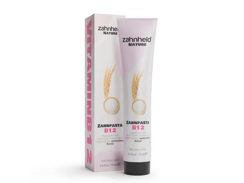Zahnheld Zahnpasta Nature B12, frischer Minzgeschmack, fluoridfreie Naturkosmetik, sanfte Pflege der Mundschleimhaut mit Vitaminpower für die Mundpflege