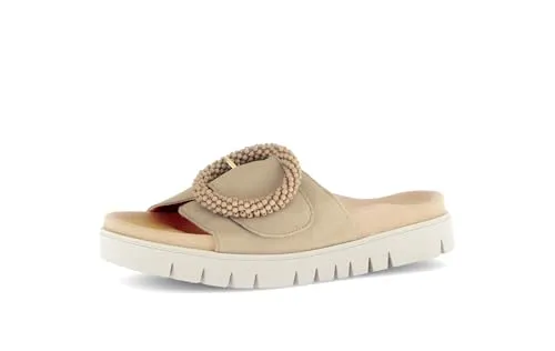 Gabor Damen Pantoletten - Bequeme Slipper für den Sommer - Pantoletten für Damen, mit hochwertigem Leder-Innenmaterial und flacher Sohle für optimalen Tragekomfort. Ideal für Freizeit und Garten!