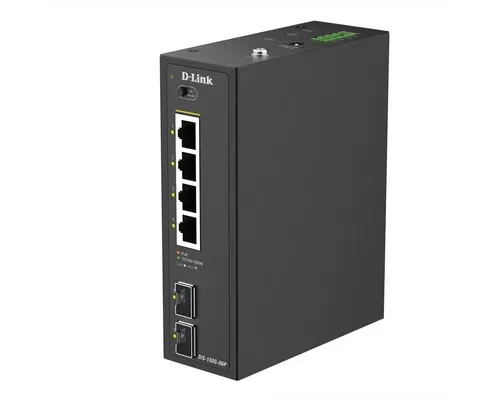 D-Link DIS-100G-06P 6-Port Gigabit Switch - Industrieller Gigabit Switch mit 4 PoE-Ports für einfache Netzwerkerweiterung. Robustes Design und Plug-and-Play-Funktionalität für schnelle Installation.