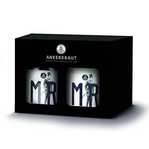 Ankerkraut Hochzeits-Box, Salz + Pfeffer als Geschenk, im Korkenglas (Mr. & Mr.)