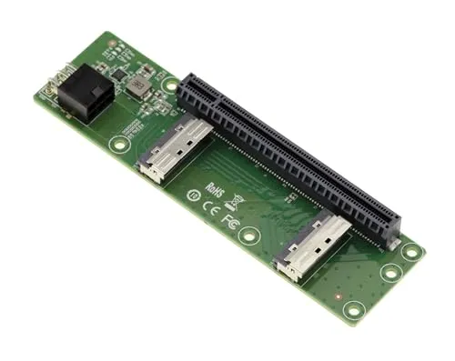 KALEA-INFORMATIQUE Karte 2 Ports MCIO 8i auf PCIe Gen 5.0 x8 oder x16, um einen PCI-Express-Anschluss auszulagern.