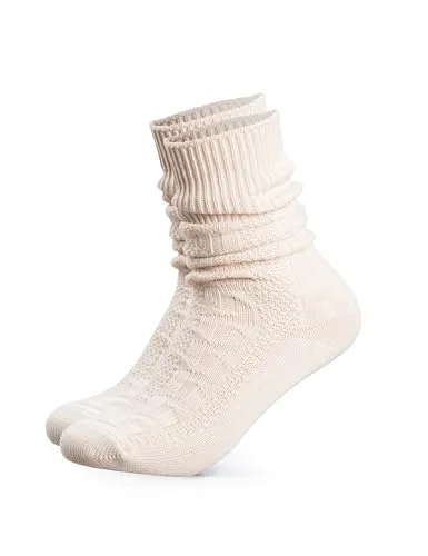 HerzSticht Herren Kurze Trachtensocken 1er Pack (Modell: Enzian), Trachtenstrümpfe Beige 43-46