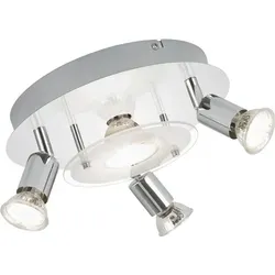 Briloner LED Deckenleuchte ORNA 4xGU10 - Modernes Design in Chrom - Lampen mit 4 drehbaren LED-Spots, energieeffizient und langlebig (25.000 Std.), ideal für stimmungsvolle Beleuchtung in jedem Raum.