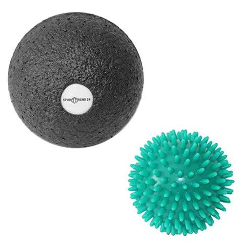 Sporttrend 24® ø 8cm Massageball Igelball + ø 10cm Faszienball | Massage