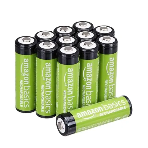 Amazon Basics 12er-Pack wiederaufladbare AA-NiMH-Leistungsbatterien, 2000 mAh, 1,2 V, bis zu 1000x wiederaufladbar, vorgeladen