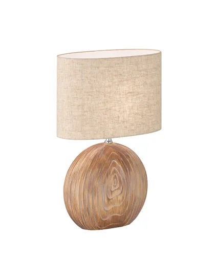 Fischer & Honsel Tischleuchte Tobse - Tischleuchte in Sandfarbe, aus Textil, 17x53x34 cm, mit praktischen Schnurschalter für flexibles Licht im Wohnbereich.