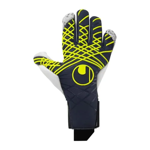 uhlsport Fußball Torwarthandschuhe Prediction Flex HN, 11 - Marine/weiß/Fluo gelb - Torwarthandschuhe mit ultimativen Grip dank Supergrip+ und Absolutgrip. Der innovative HALF NEGATIVE CUT sorgt für optimale Passform und Ballkontrolle.