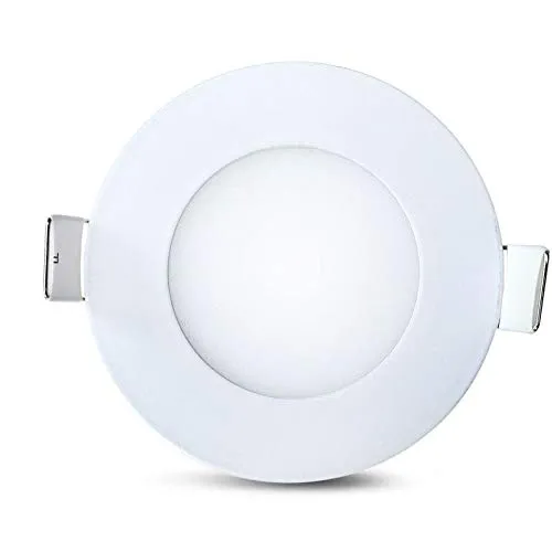 ENERGMiX 3w Mini Slim LED Panel Unterputz Lichtpanel Einbauleuchte Einbaulampe Deckenleuchte Deckenlampe Rund Ø 85mm Kaltweiß