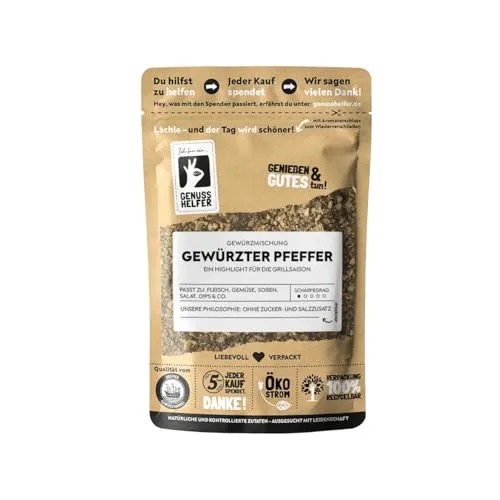Bremer Gewürzhandel gewürzter Pfeffer, geschrotet, Pfefferwürzmischung, zum Zubereiten von Fleischgerichten und Soßen, 3 x 100g