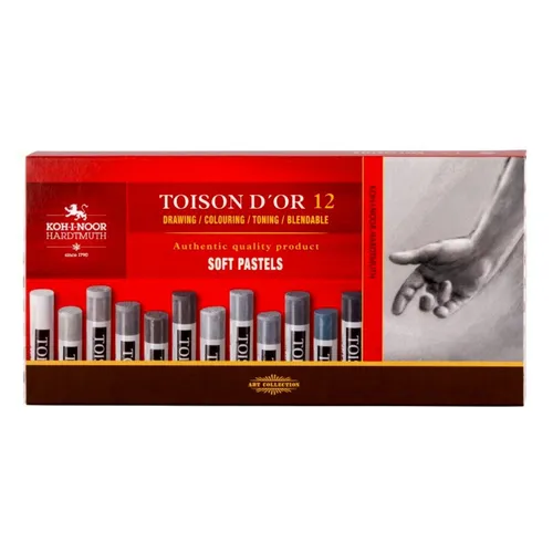  Softpastellkreide 12er Grauset Koh-I-Noor 8522G 0,72€/Stück