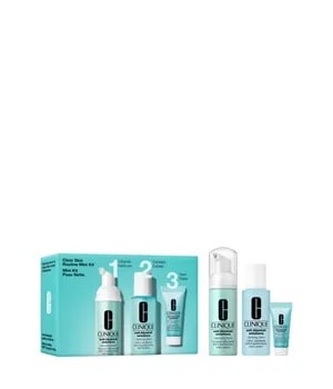 CLINIQUE Anti Blemish Clear Skin Routine Mini Kit - Effektives Gesichtspflegeset in praktischen Größen zur Unterstützung der Hautpflege. Enthält Reinigungsfoam, Peeling und Behandlung für eine klare Haut.