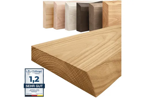 LAMO Manufaktur Wandregal Pure: ohne Montage Set 40 cm, Komplett-Set, 40mm stake Massivholzplatte