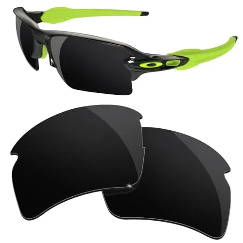 HiCycle2 Verspiegelte polarisierte Ersatzgläser für Oakley Flak 2.0 XL Sonnenbrille, mehrere Optionen, Schwarz , 55 millimeters