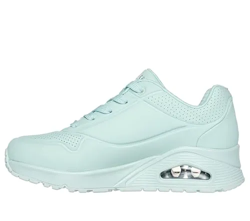 Skechers Uno Stand On Air 73690/SFM Grün-39 - Stylischer Sneaker für Damen mit Air-Cooled Memory Foam Dämpfung für höchsten Komfort. Der perfekte Begleiter für Alltag und Freizeit, kombiniert sportliches Design mit weicher Polsterung.
