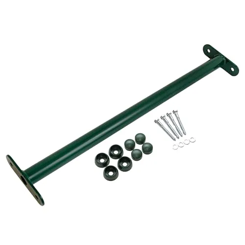 Reckstange Metall grün, 60 cm – stabile Turnstange für Spielturm & Garten inkl. Schrauben, Scheiben & Abdeckkappen