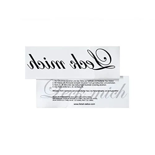 Leck Mich Tattoo - Schriftzug in schwarz - Kinky Fetish Temporary Tattoo (10) 10 x
