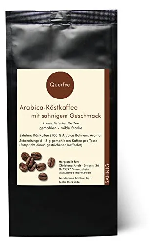 Kaffee mit Geschmack - Sahnig - Arabica Röstkaffee mit Sahne Geschmack - gemahlen - 250 g