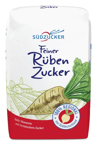 Südzucker Rübenzucker 1kg - Zucker, 100% natürliche Süße aus heimischer Rübe, ideal zum Backen und Süßen von Getränken.