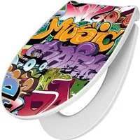 Banjado Premium Toilettendeckel Mit Absenkautomatik WC-Sitz Soft Close Hygienischer Klodeckel Duroplast Mit Motiv Graffiti