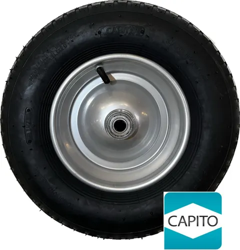 CAPITO Rad, luftbereift mit Kugellager, 400x100mm - Gerätezubehör für Schubkarren, robust und langlebig mit 400mm Durchmesser und Kugellager für optimale Stabilität und Fahrkomfort.