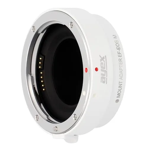 ayex Objektivadapter für Canon EF an EOS M - Autofokus EF-EOS M - Präziser Objektivadapter für die sichere Verbindung von Canon EF Objektiven an EOS M Kameras. Robustes Design aus Aluminium und Magnesium, ideal für komfortables Fotografieren.