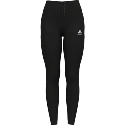 Odlo The Essentials Thermal Tights schwarz (15000) S - Lange Laufhosen für Damen, ideal für kalte Temperaturen mit wärmendem gebürsteten Innenfutter, reflektierenden Details für erhöhte Sichtbarkeit und praktischen Taschen für Handy und Schlüssel.