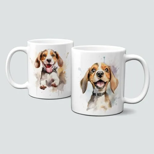 online-hut - Tasse - Kaffeebecher - Hundemotiv - Welpe - Dog - Beagle - Portrait - Geschenkidee - LT-800