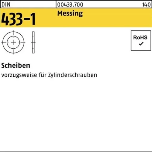 500er PACK(Stk) 000433700009022000 Scheibe DIN 433-1 2,2 x 4,5x0,3 Messing